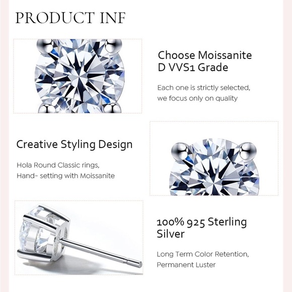 MOISSANITE 1 CARAT STUD EARRINGS GRA CERTIFIED - Picture 8 of 10